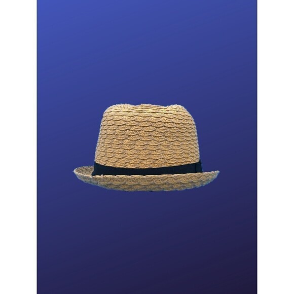 Unbranded Women’s 100% Straw FEDORA Hat, NATURAL/BLACK, One Size, NWOT - Picture 4 of 7